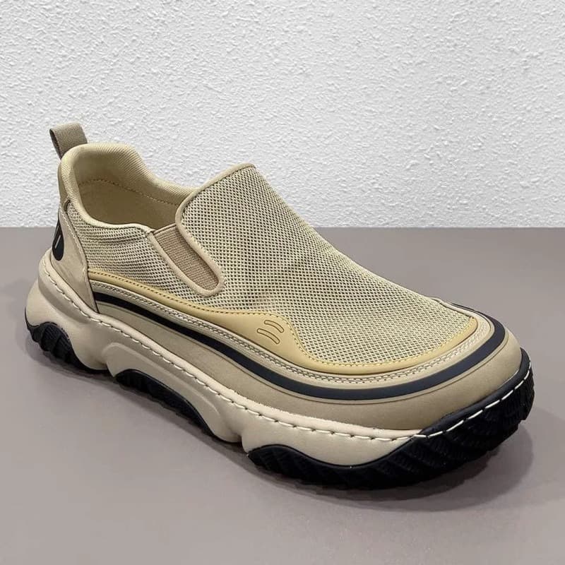 フィットネスシューズ 男性用軽量通気性抜群メッシュスリッポン靴 ジム用